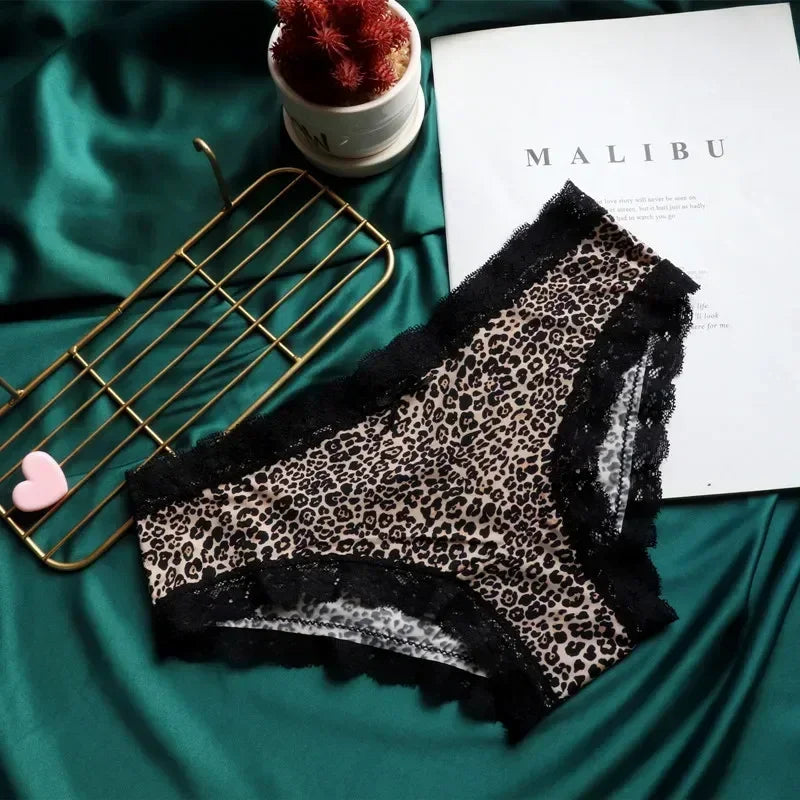 Seamless Silk Leopard Print Panties