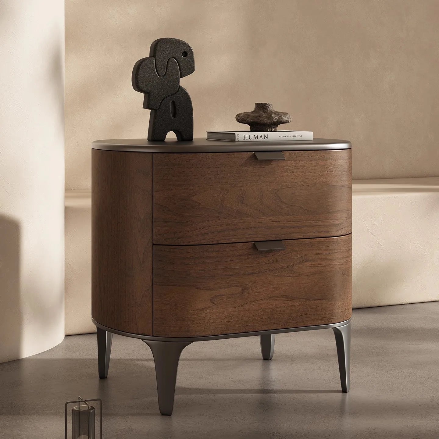 ☕ The "Midnight Mocha" Curved Nightstand ☕