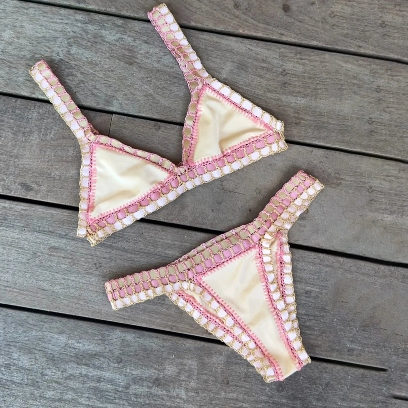 Pink Crochet Bikini