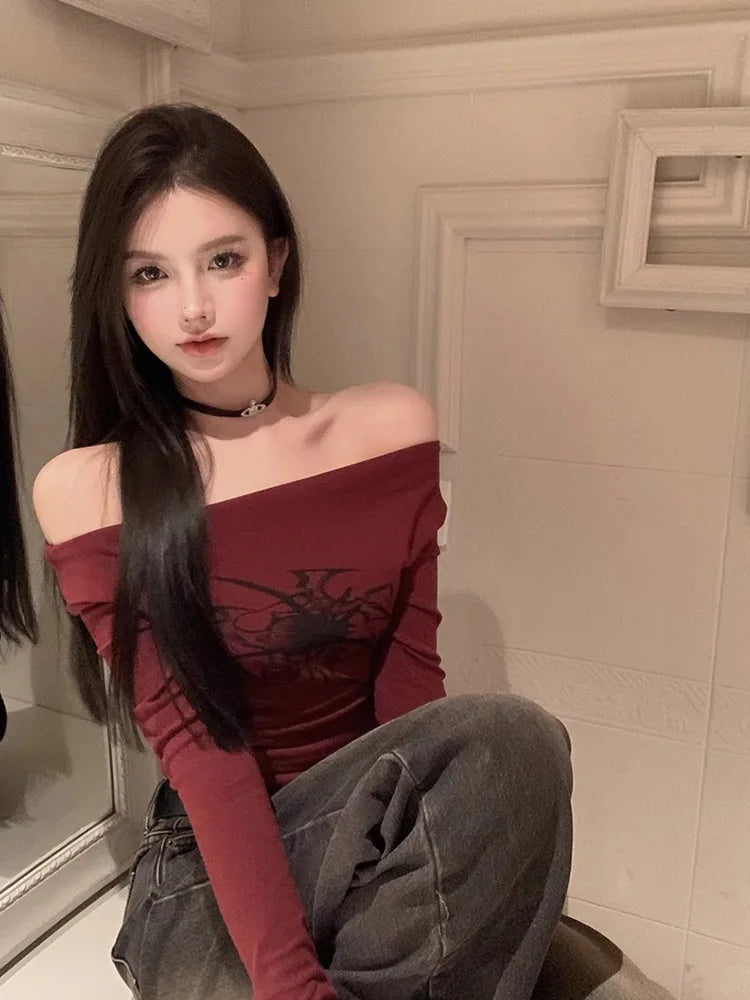 Long Sleeve Off Shoulder T-Shirt