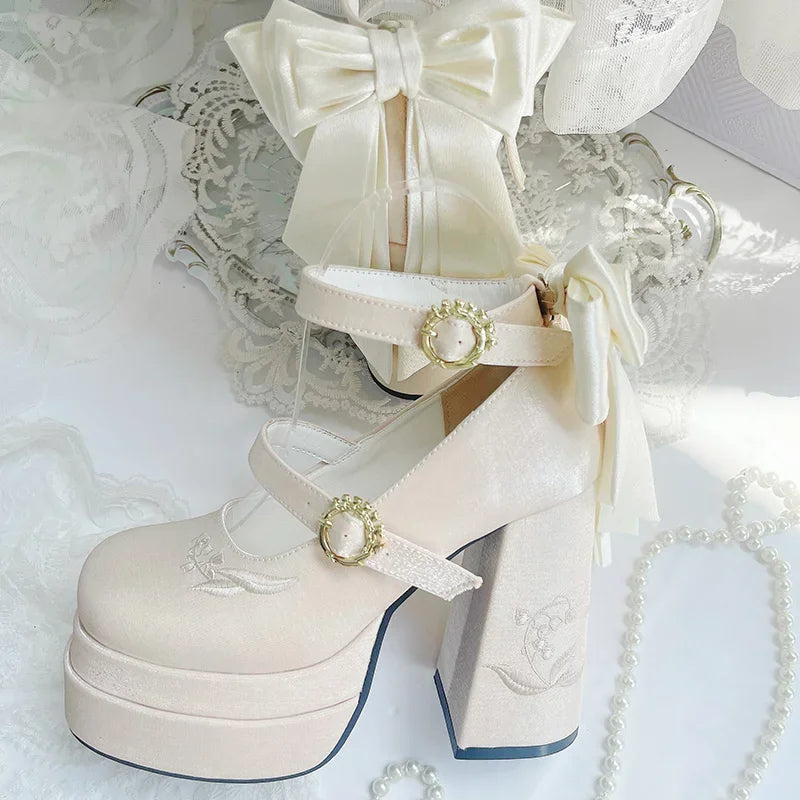 Bow Platform High Heels