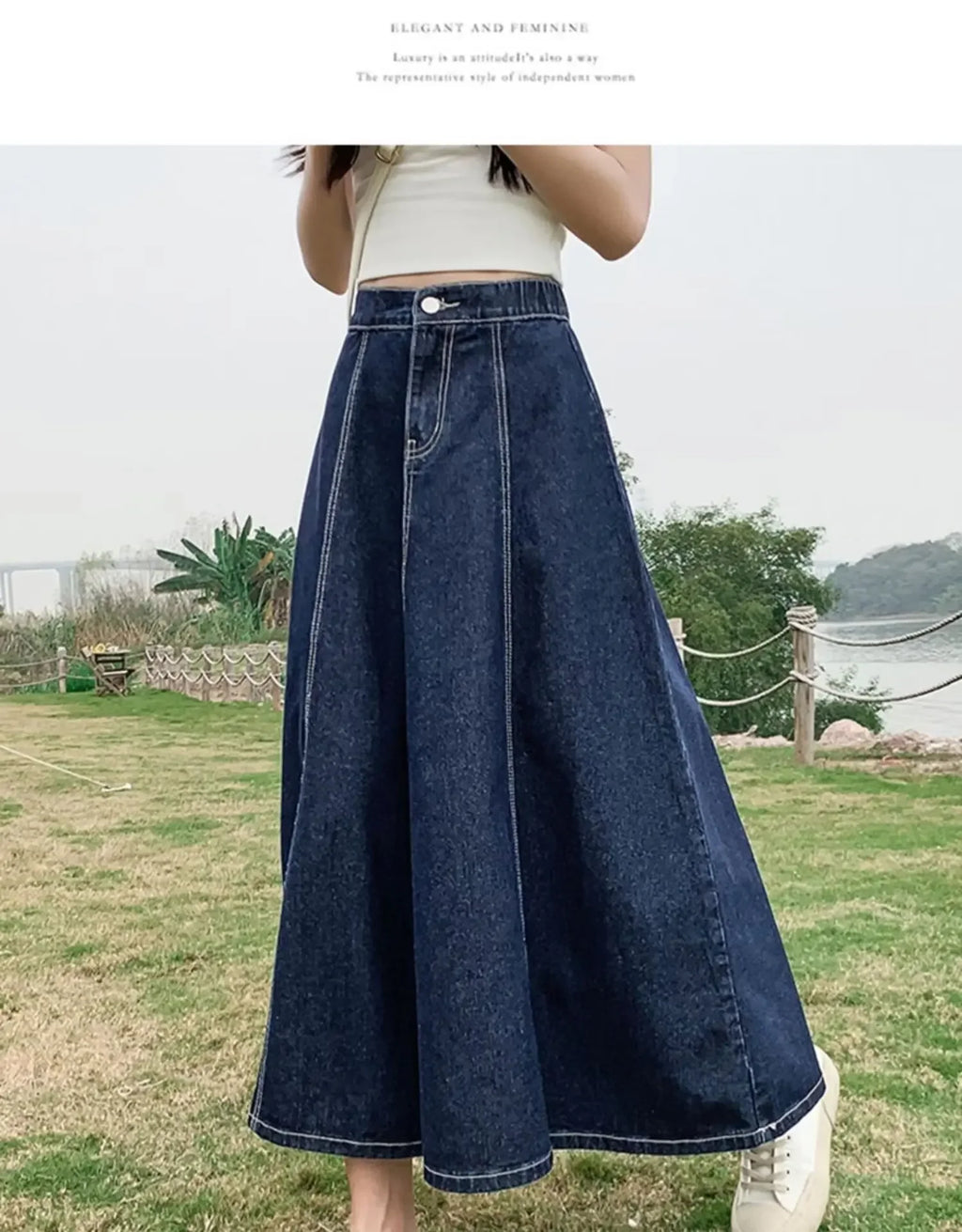 High-Waisted Jean Skirt