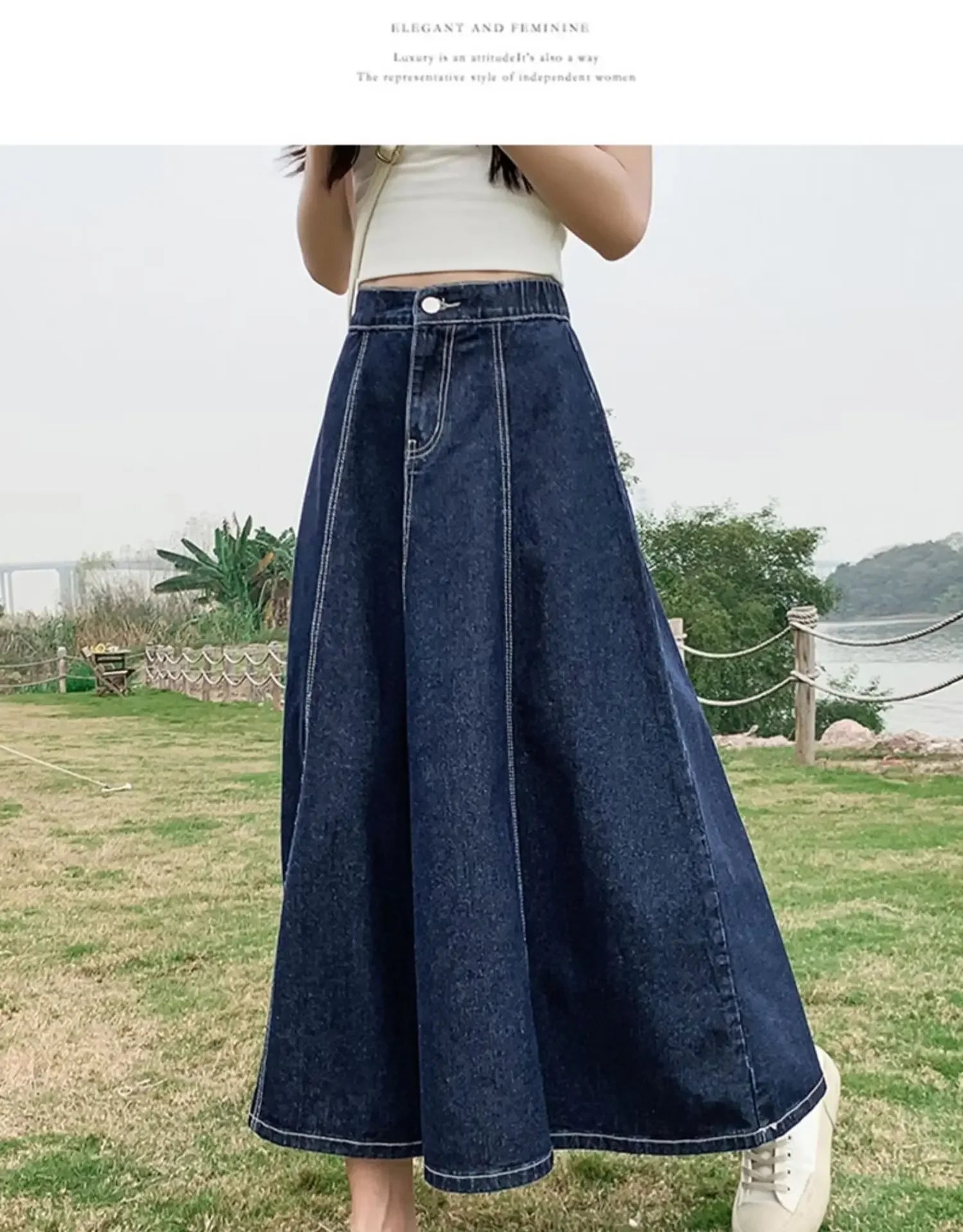 High-Waisted Jean Skirt