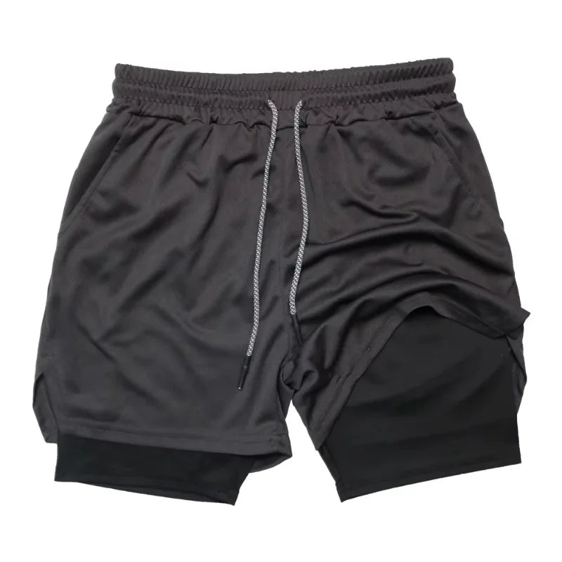 Double-Layer Solid Color Shorts