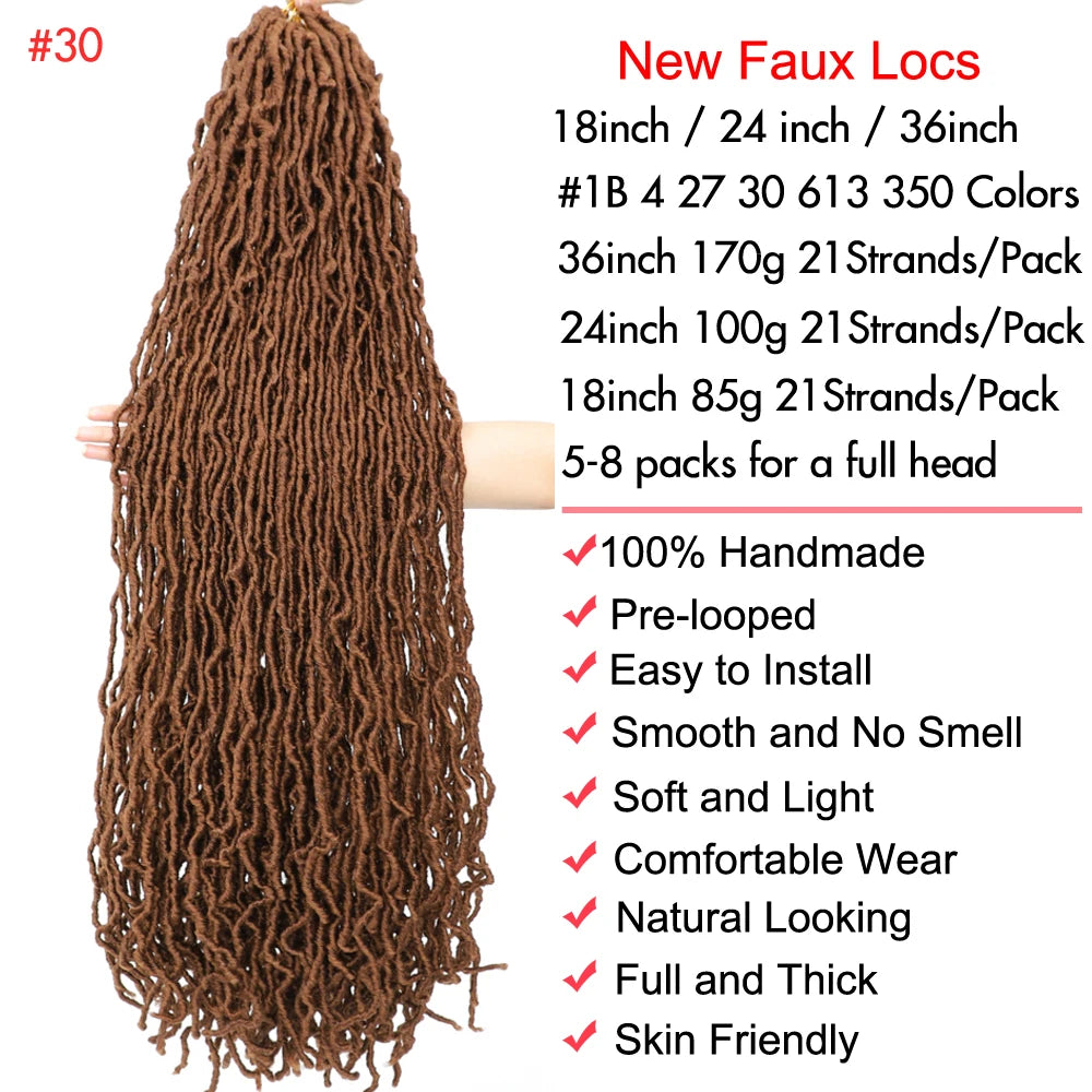 Soft Locs Crochet Hair Pre Looped {1- 6 Packs}