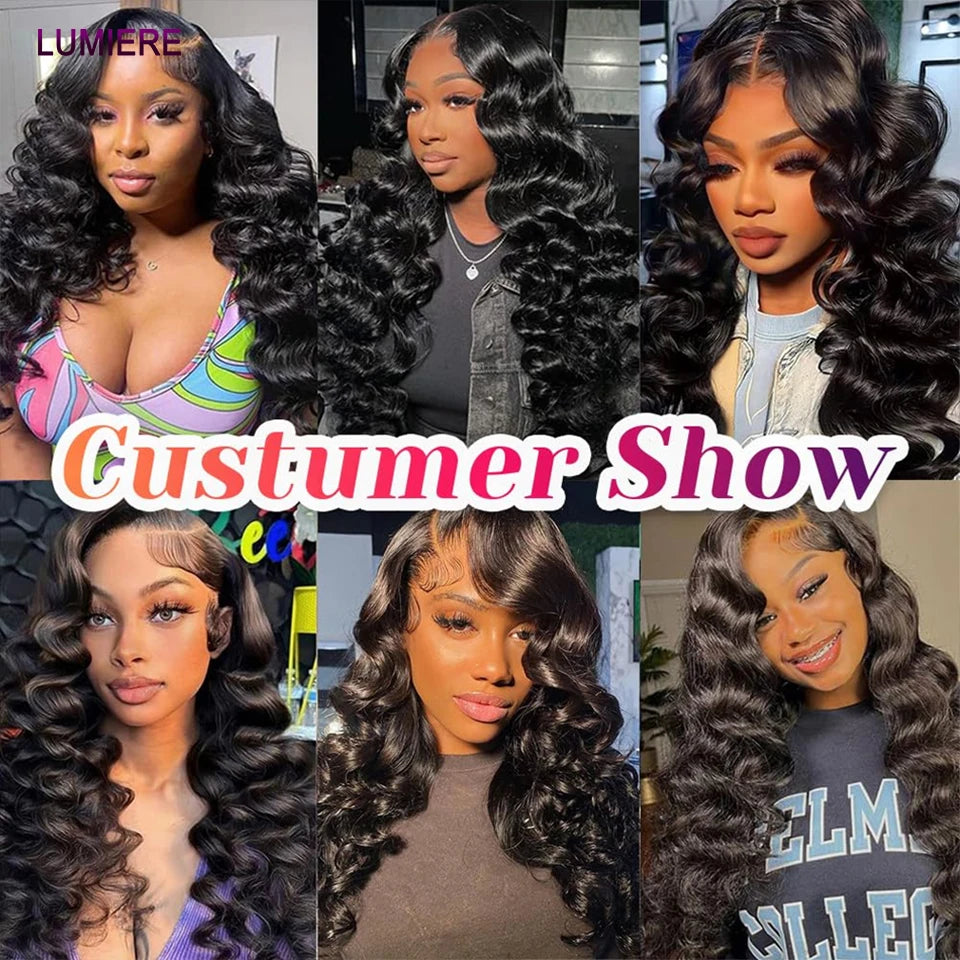 Loose Deep Wave Human Hair Bundles With 5x5 6x6 HD Lace Closure Frontal With Bundles Virgin Raw Hair Weave Hair Extension 8-40"