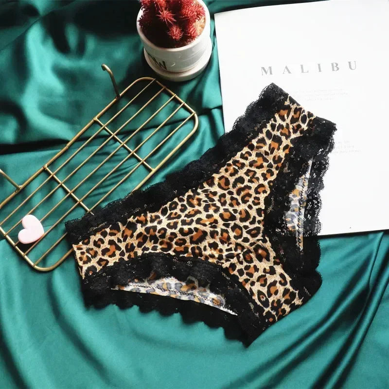 Seamless Silk Leopard Print Panties