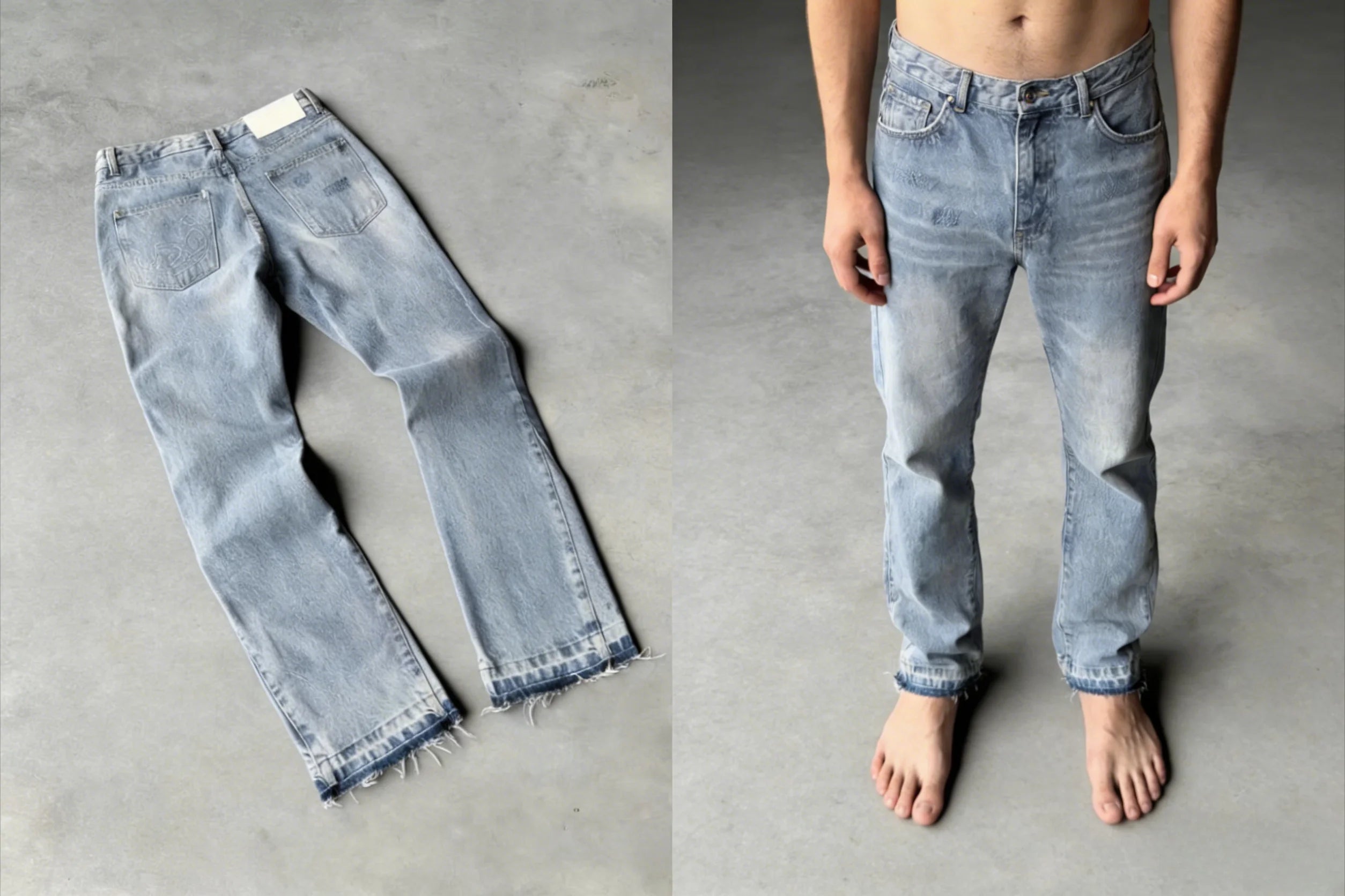 Wings Embroidered High-Waist Jeans