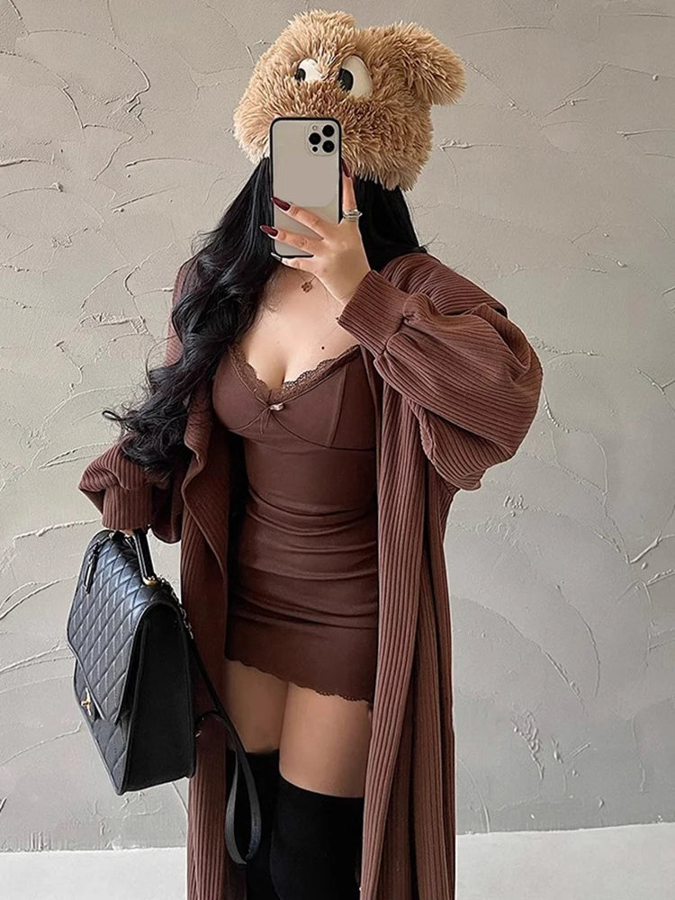 Lace Patchwork Spaghetti Strap Bodycon Dress