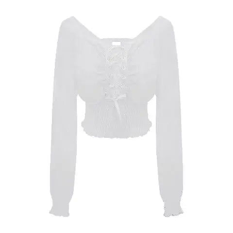 Square Collar Off Shoulder Blouse