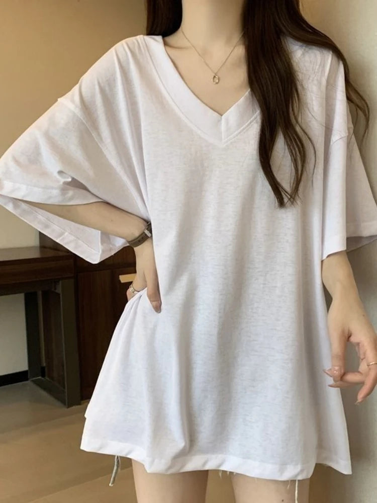 Loose Casual V-Neck Short Sleeve T-Shirt
