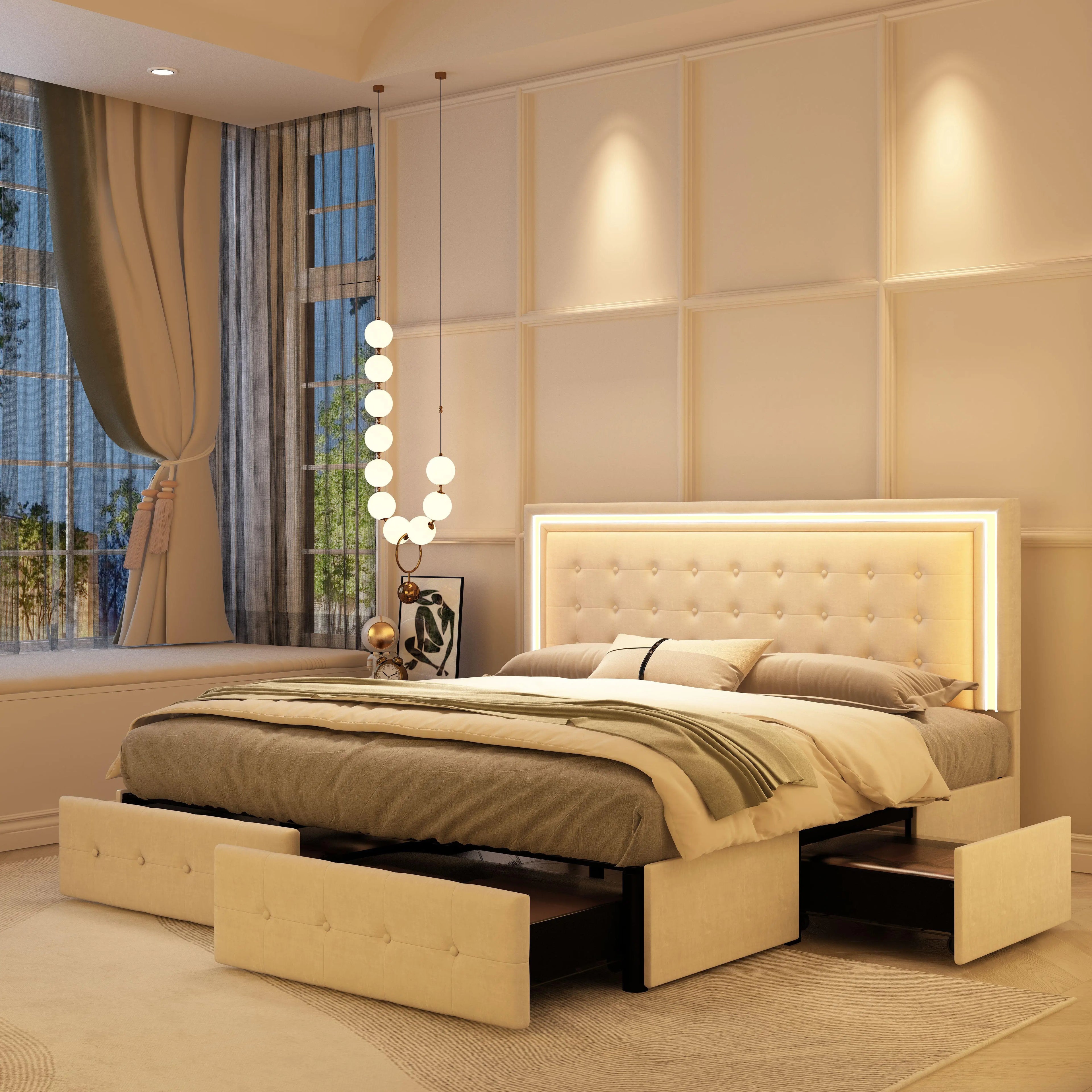 Queen LED Bed Frame
