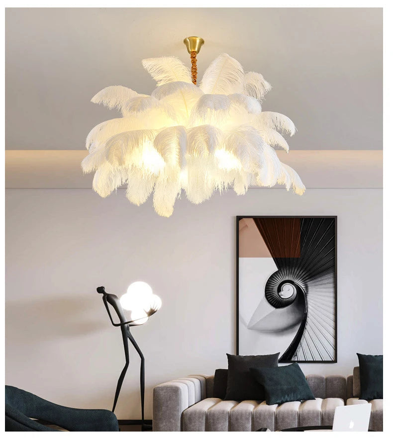Ostrich Feather Lamp