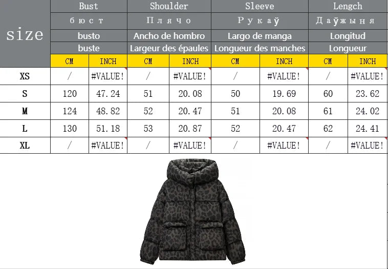Leopard Print Down Cotton-Padded Jacket