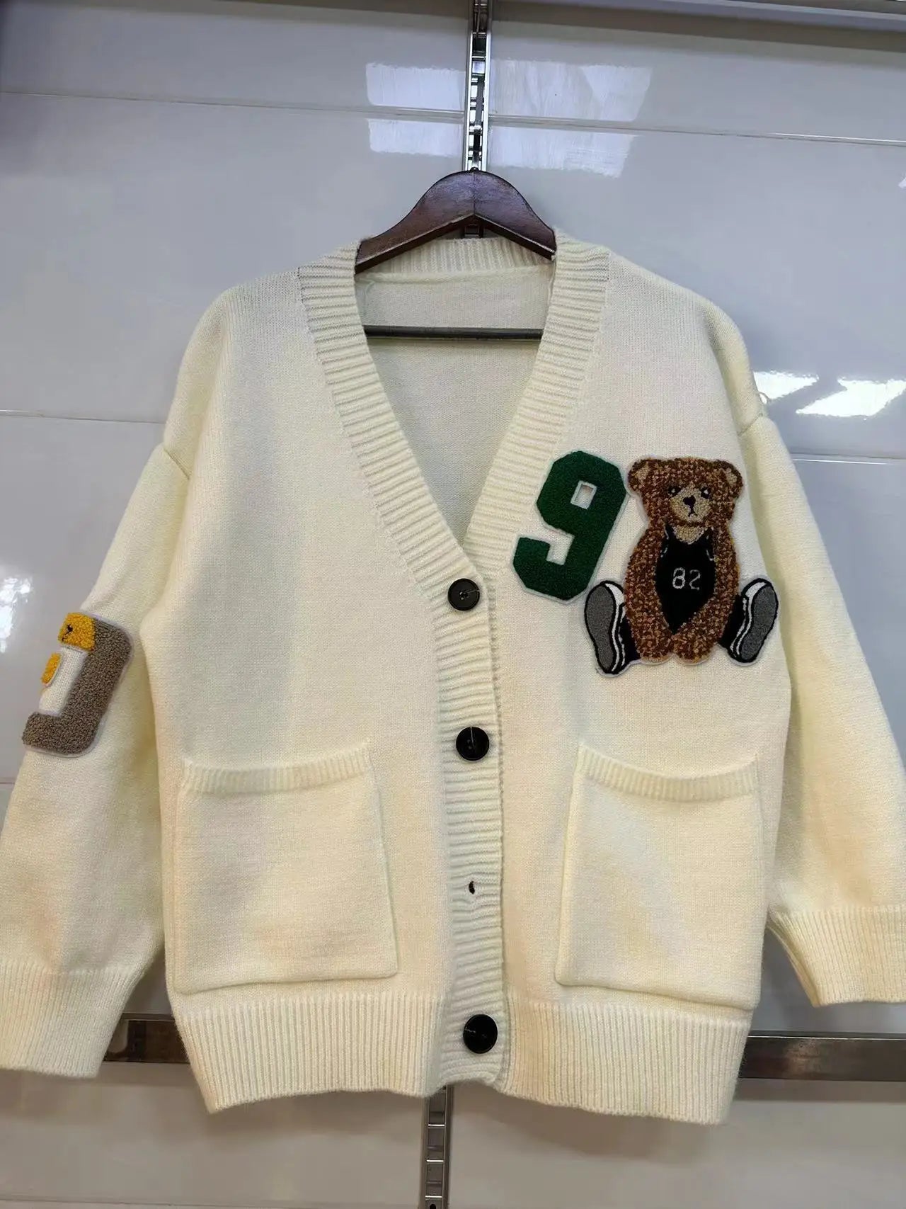 Print Button Cardigan