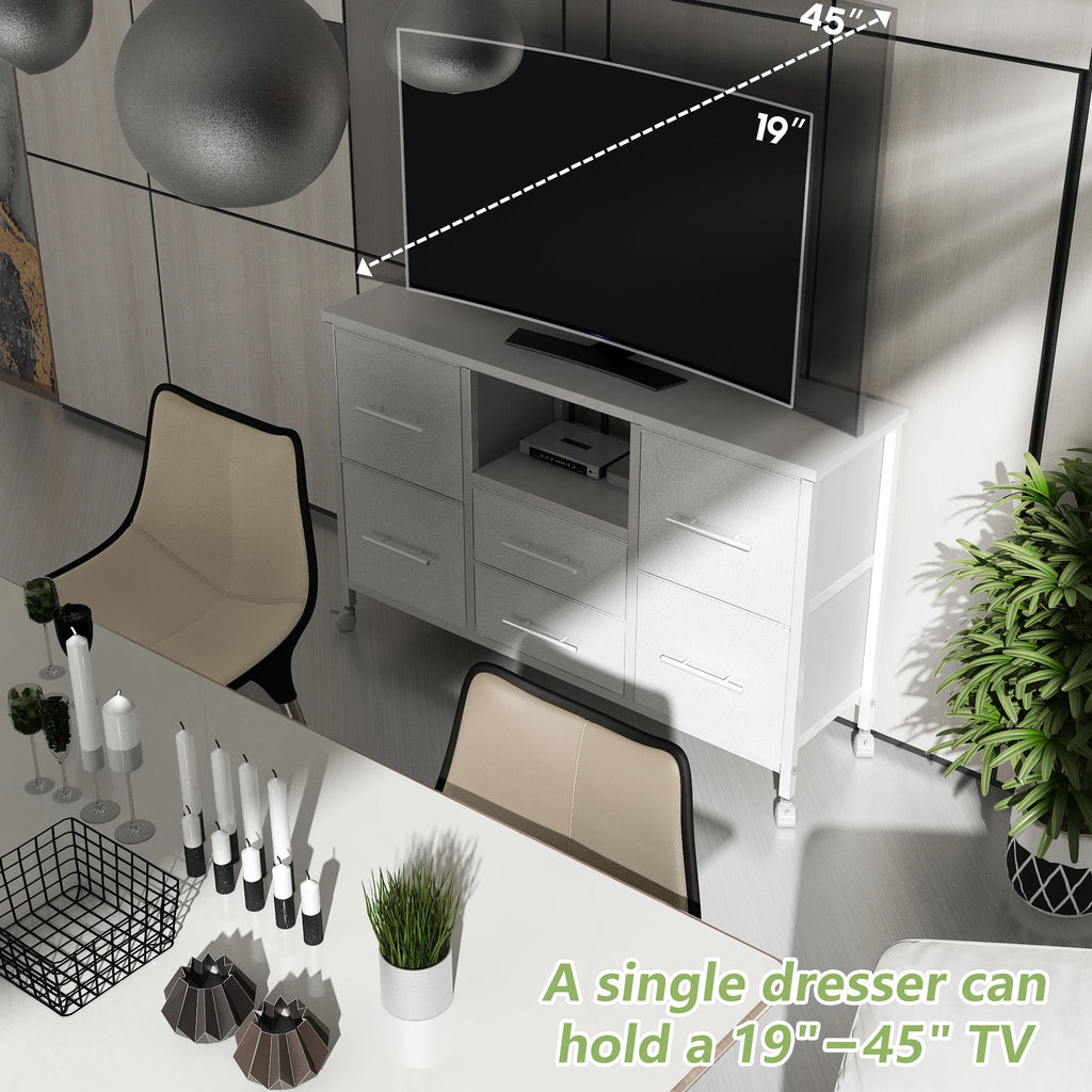 The "Aesthetic Cloud" 6-Drawer Media Center