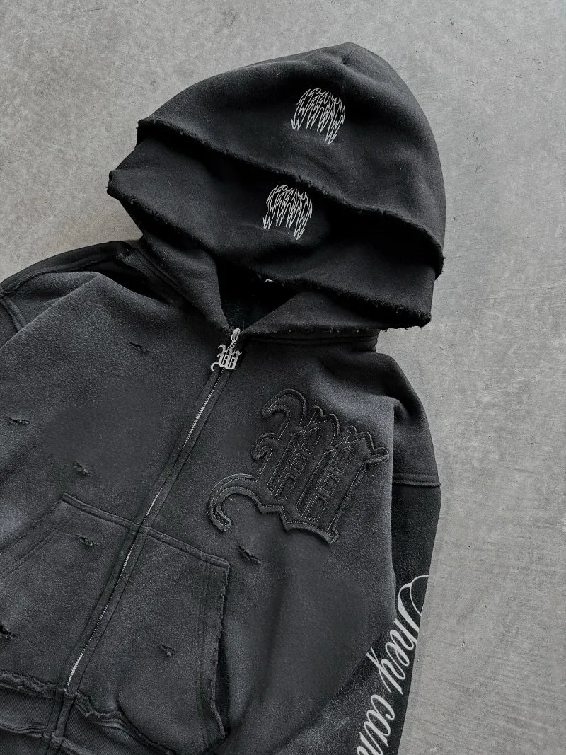 Loose Hooded Sweatshirt Set