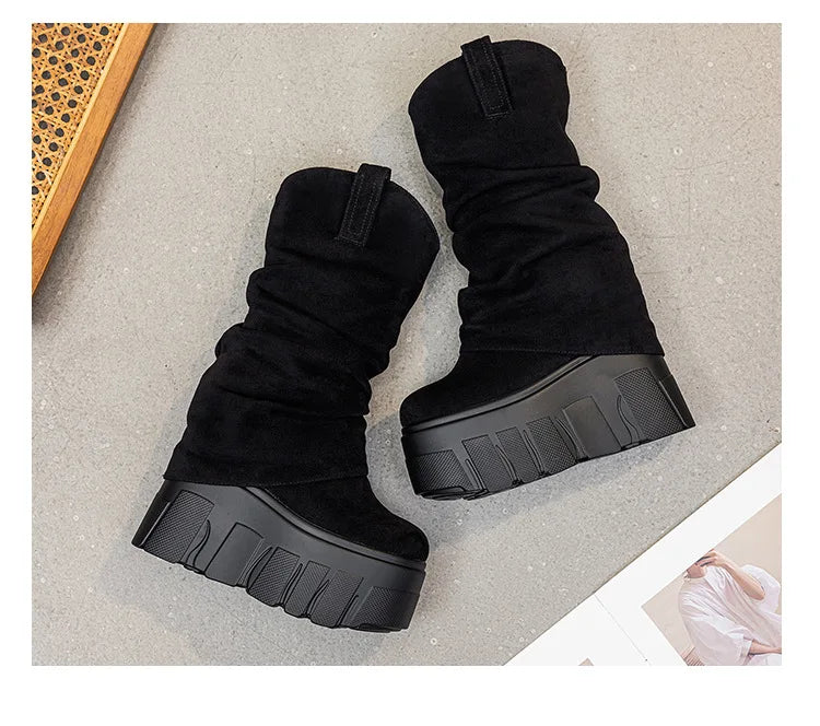 Fujin 5 Inch 14cm Stretch Boots Short Ankle Boots