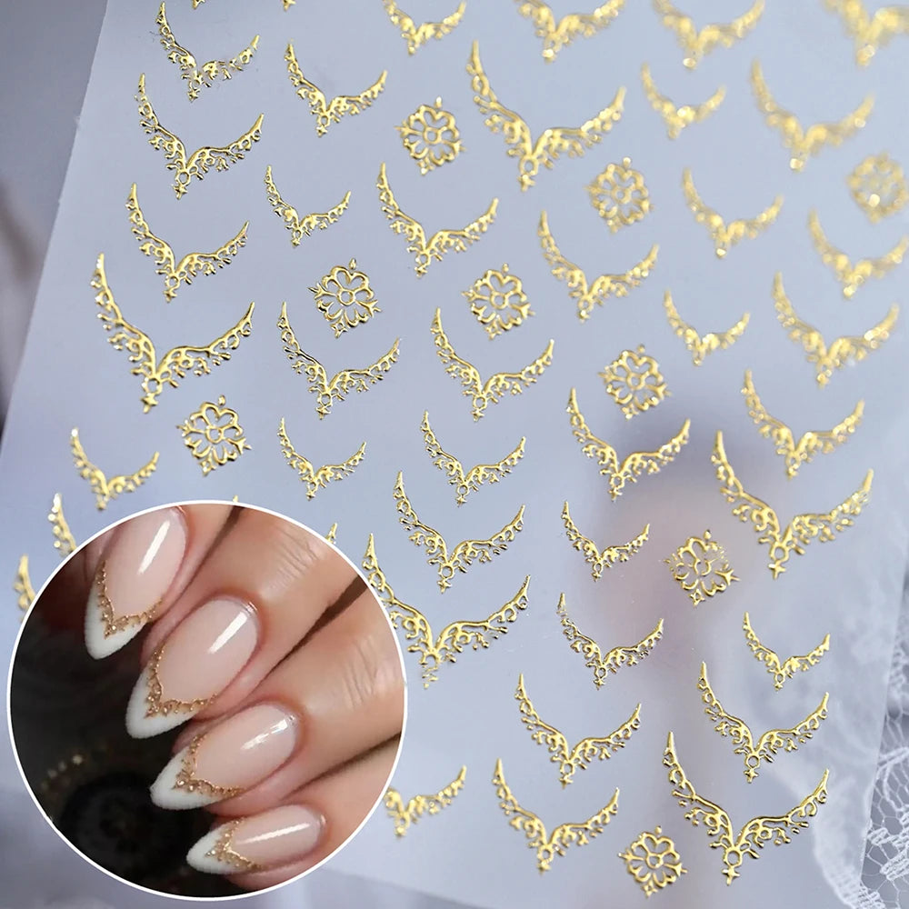 5D Embossed Emerald Gemstones Nail Art Stickers