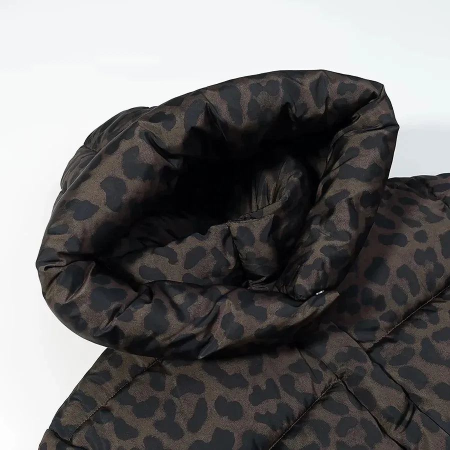 Leopard Print Down Cotton-Padded Jacket