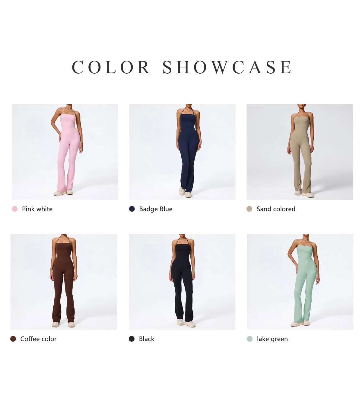 NewFall/Winter Women Sleeveless Yoga Jumpsuit Female Gym Flared Overalls Neck-hanging Backless Sportswear Sport Outfit For Woman