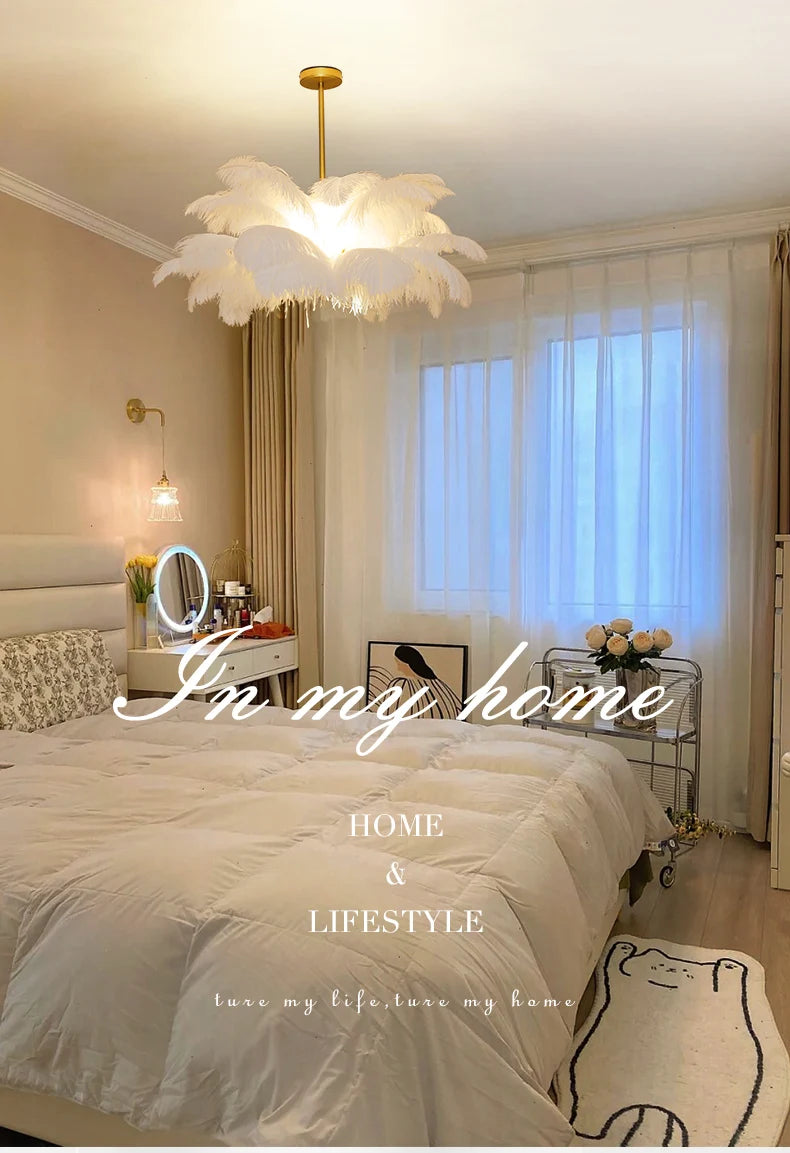 Ostrich Feather Lamp