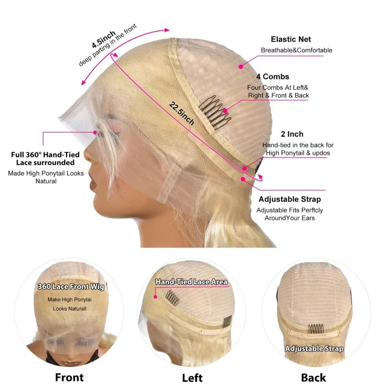 Invisible Strap 360 HD Full Lace Glueless Wig