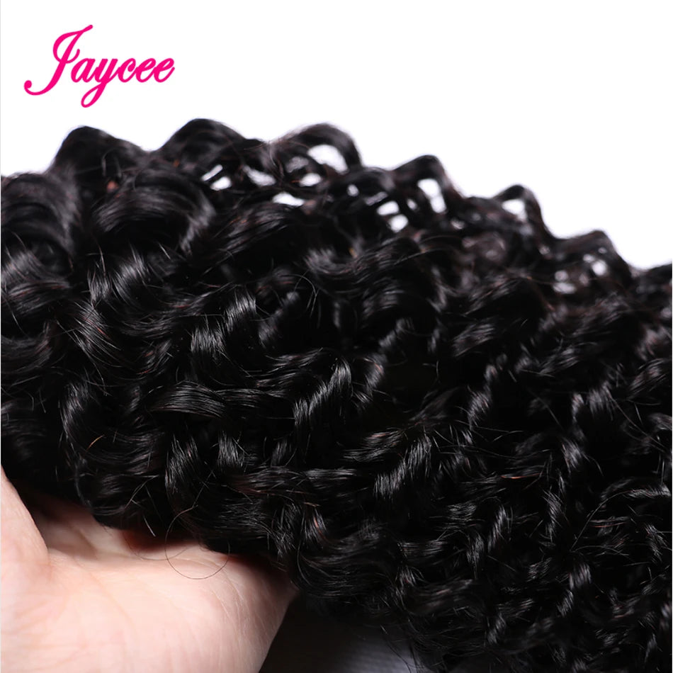 15A Malaysian Hair Bundles With Frontal Kinky Curly Bundles With Frontal 13x4 Ear to Ear Lace Frontal Human Hair Weave Extension