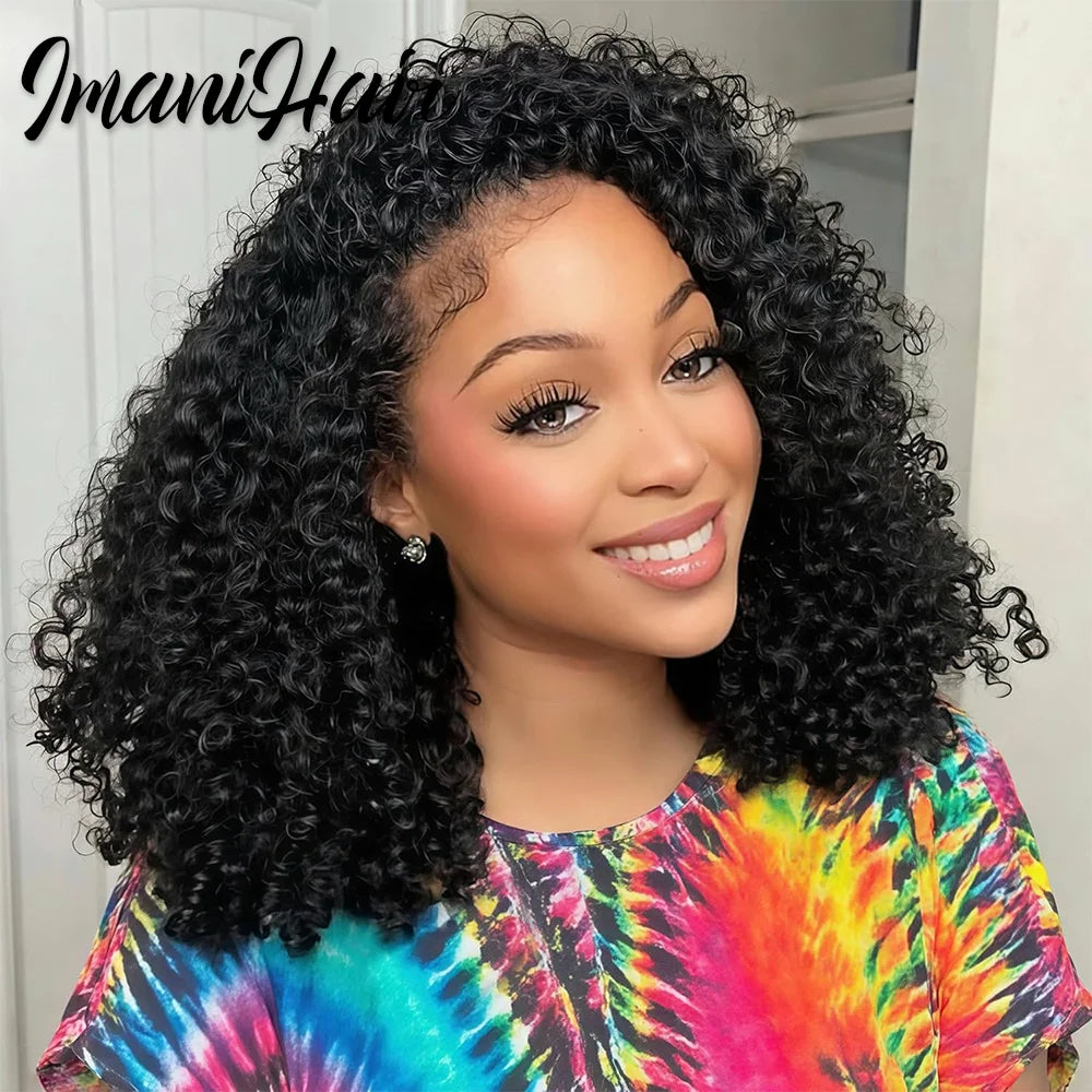 210% Half Wigs Human Hair Curly Wig