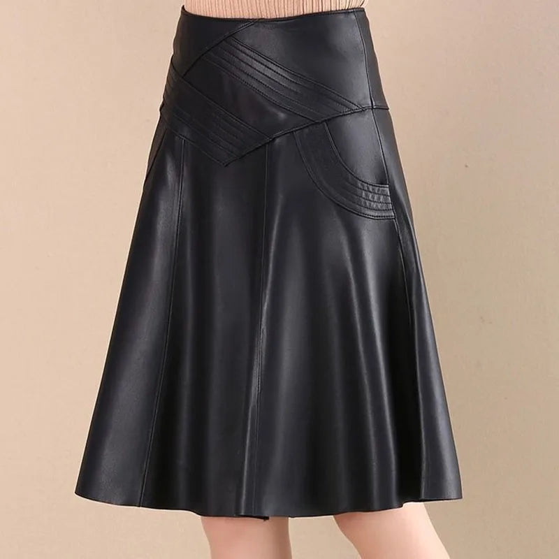 A-Line Leather Skirt