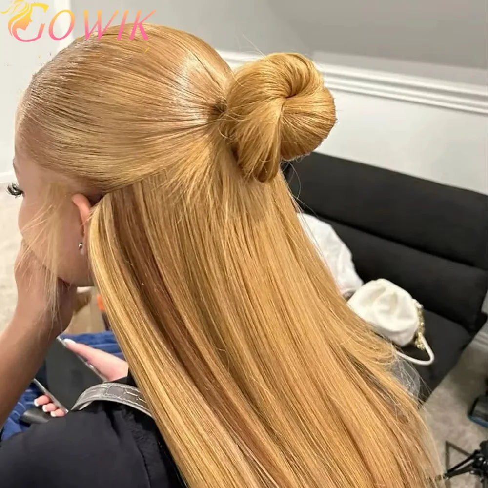 13x6 Honey Blonde Straight Hd Lace Human Hair Wig 250 Density 13x6 Brazilian Bone Hd Lace Frontal Human Hair Wigs For Women ﻿