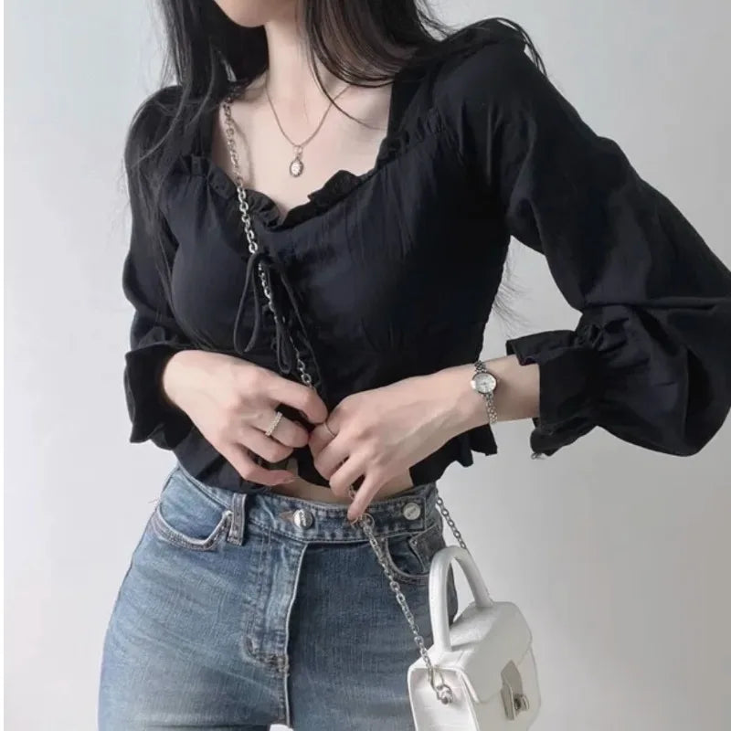 Lace Up Slim T-Shirt