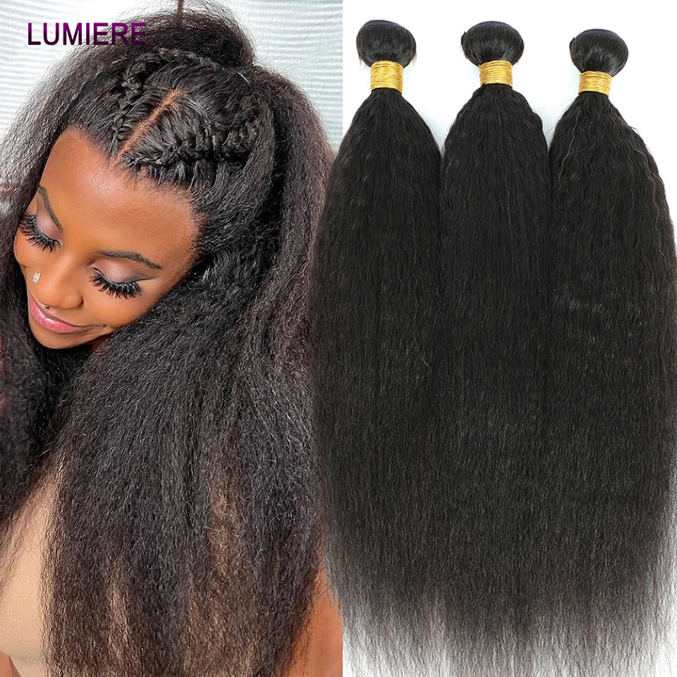Brazilian Kinky Straight Curly Bundle Human Hair 30 34Inch Deep Wave Raw Hair Bundle 100% Unprocessed Double Weft Hair Extension