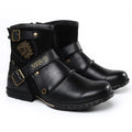 Metal Buckle Zipper Motorcycle Boots