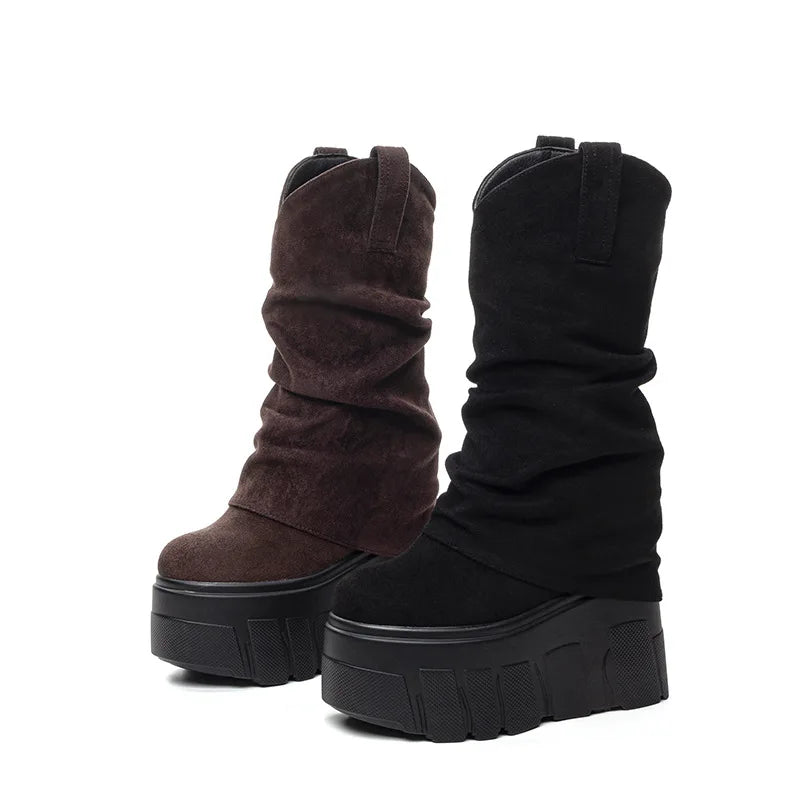 Fujin 5 Inch 14cm Stretch Boots Short Ankle Boots