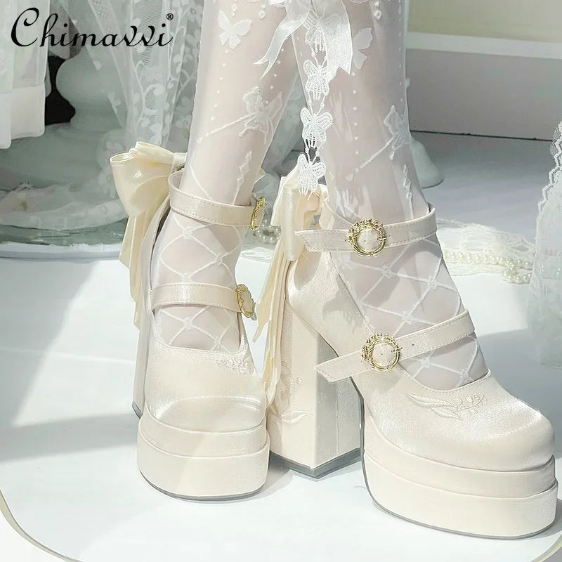 Bow Platform High Heels