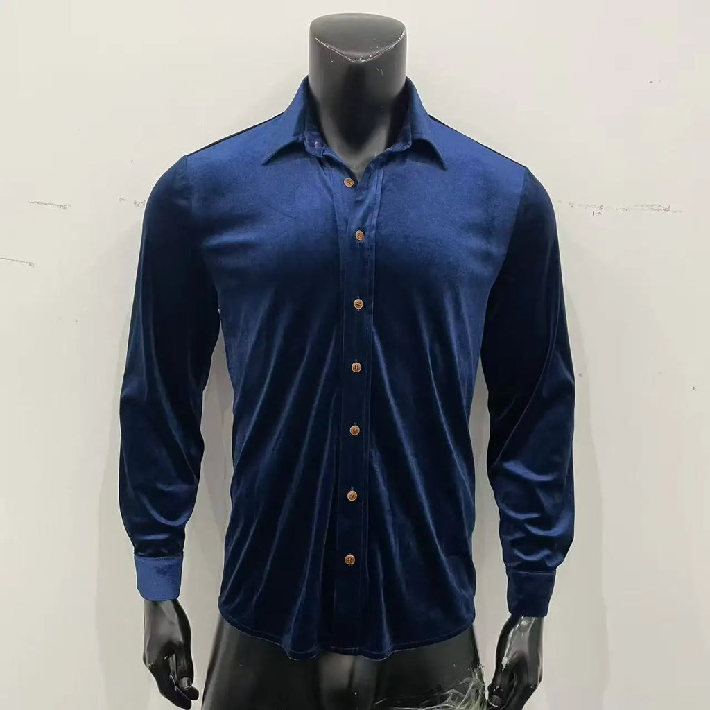 Luxury Velvet Button-Down Shirt