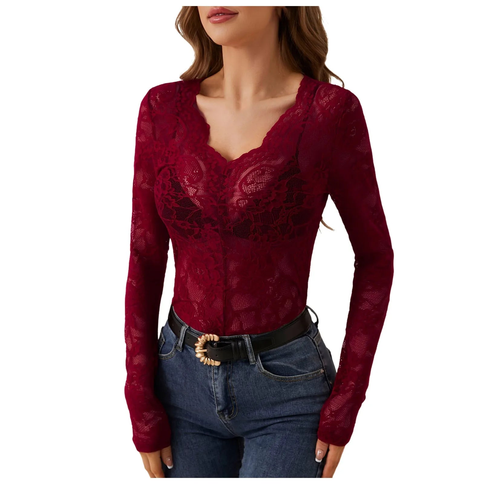 Floral Eyelet Lace Shirt