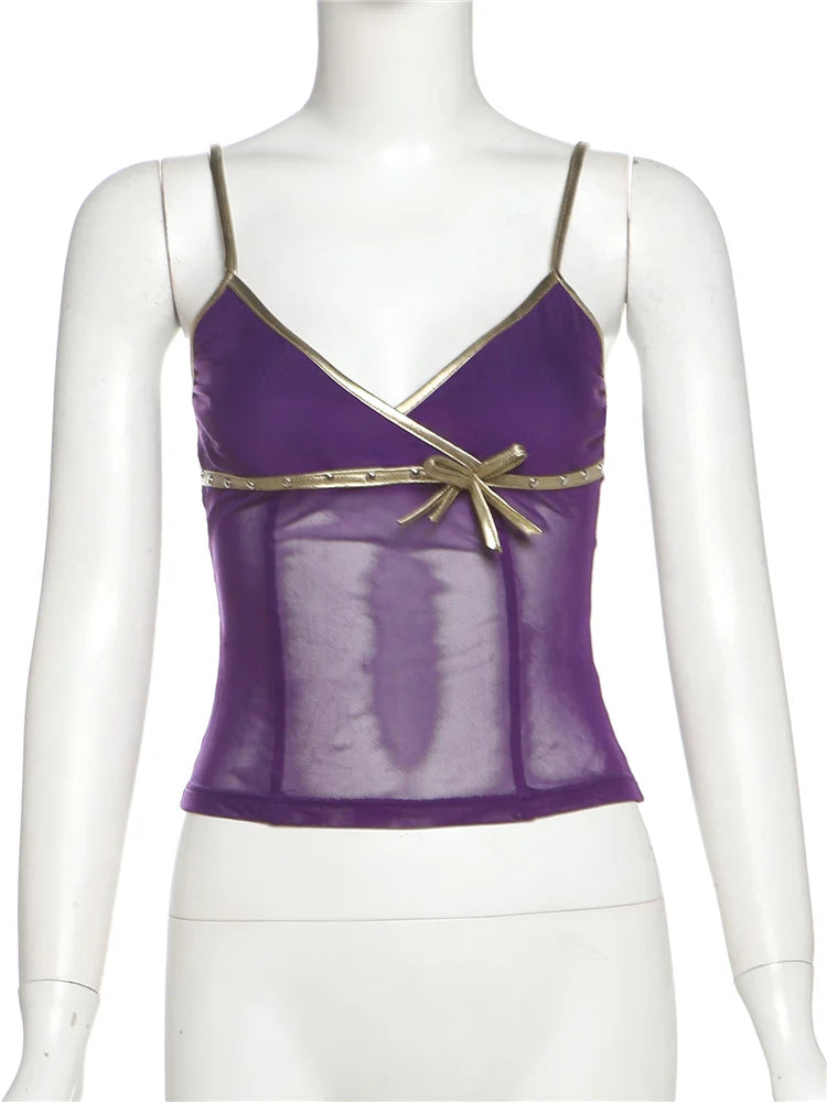 Patchwork Mesh Camisole