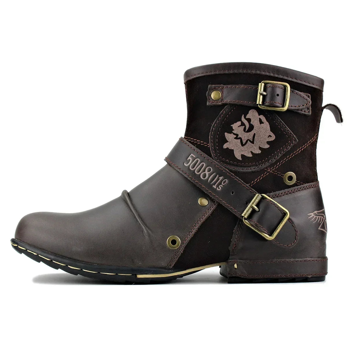 Metal Buckle Zipper Motorcycle Boots