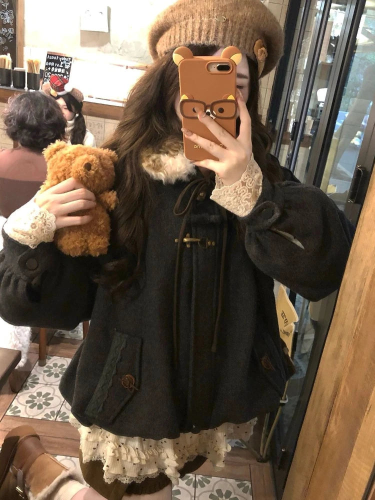 Knit Two Piece Set Loose V-Neck Bow Sweater and Shorts