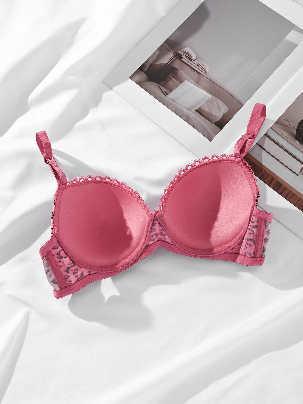 Leopard Print Push Up Bra