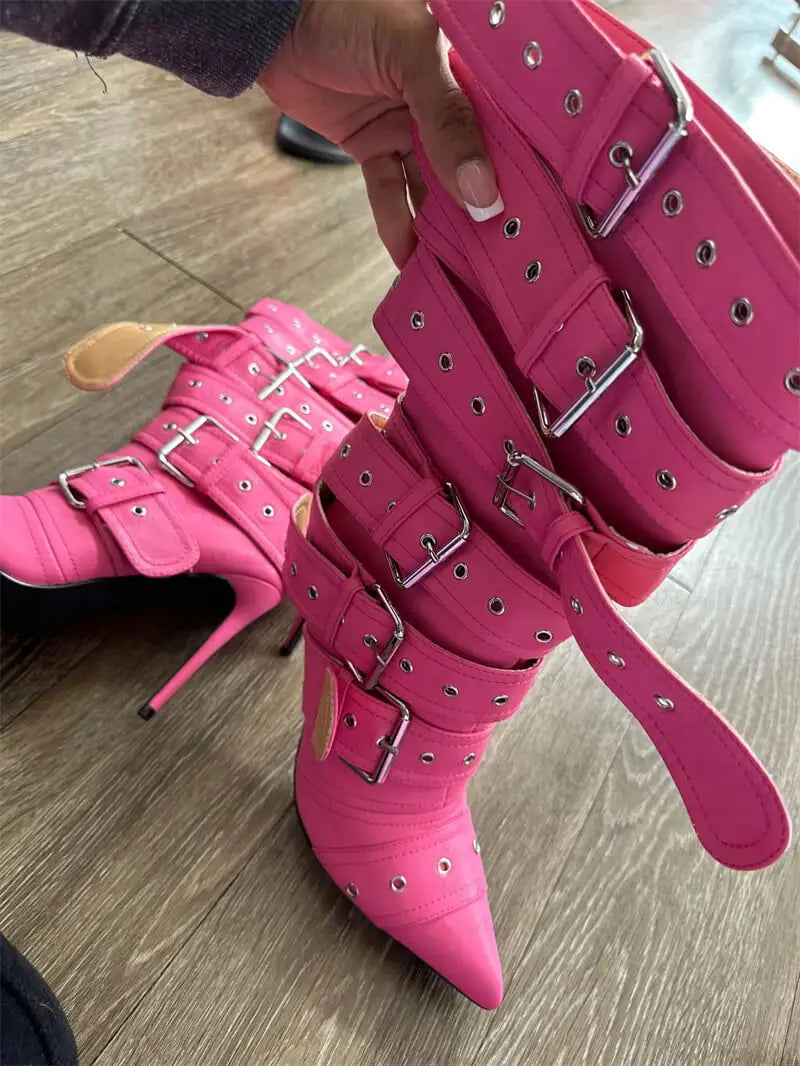 Pointed Toe Mid-Calf Boots