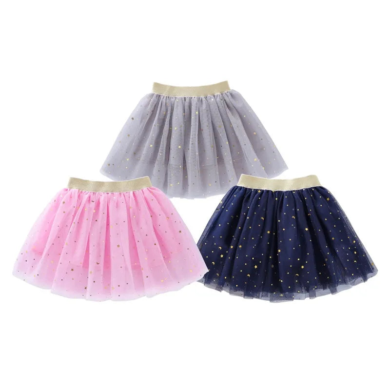 1pcs Summer Children Princess Skirts Baby Tutu Skirt Kids Star Glitter Dance Sequin Birthday Party Skirt Girl Ballet Short Skirt