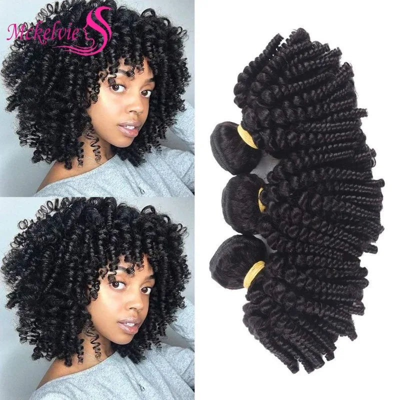 Bouncy Curly Bundles 300g/3Piece 100% Human Hair Bundles Spring Curly Brazilian Remy Hair Natural Color Double Weft For Women