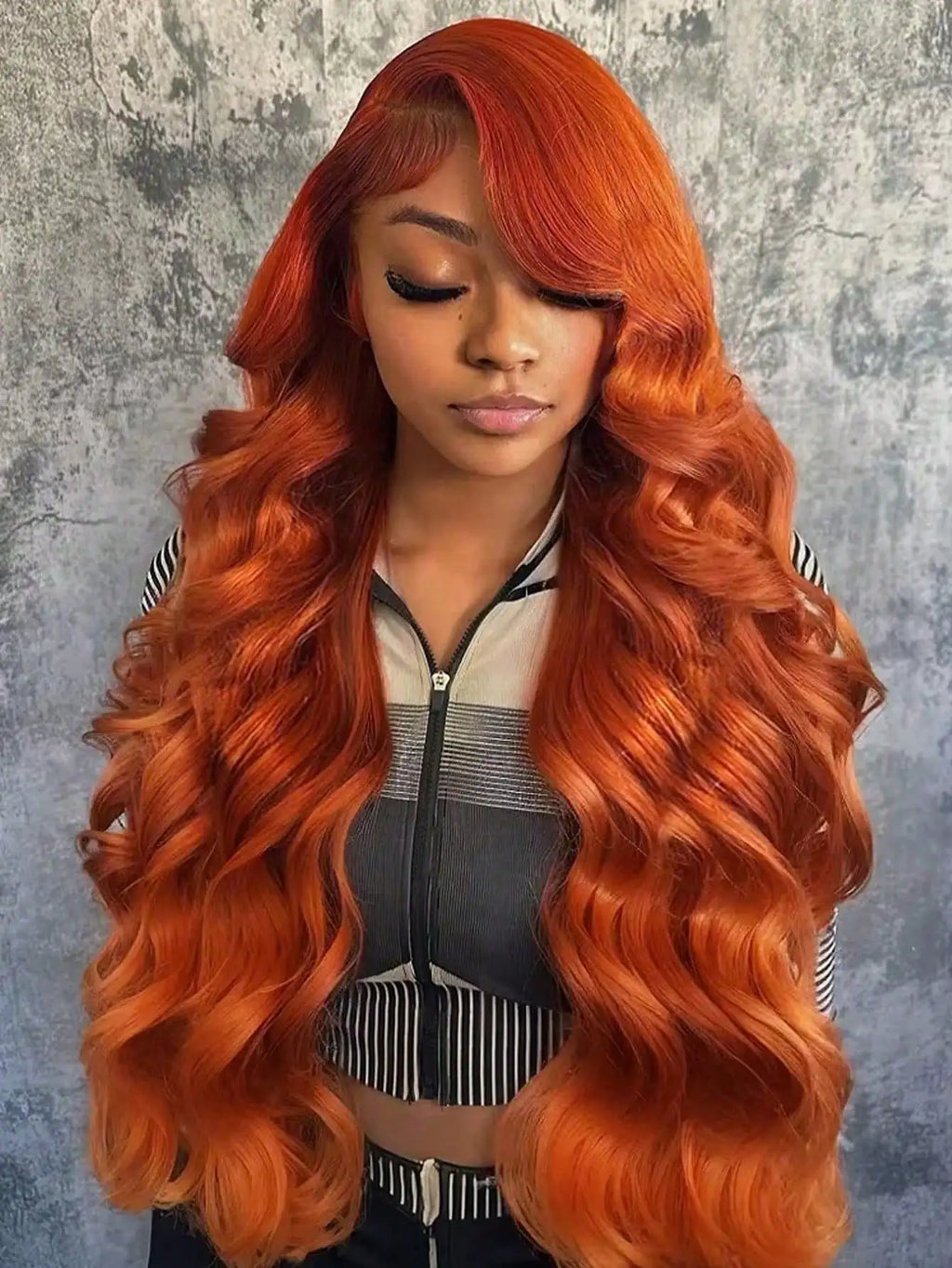 200% Body Wave 13x4 Lace Frontal Human Hair Wigs Ginger Orange Transparent Lace Wigs Human Hair Pre Plucked With Baby Hair