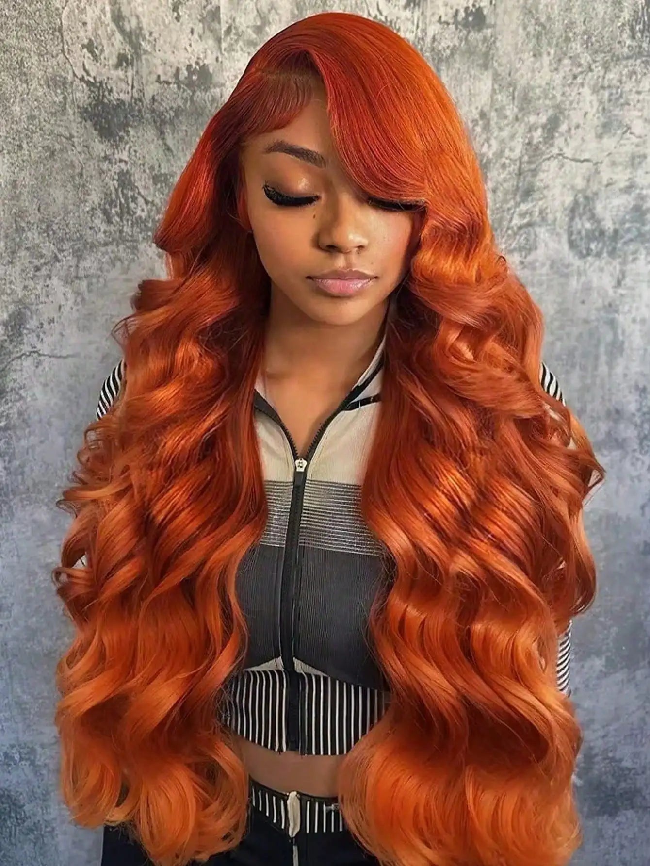 200% Body Wave 13x4 Lace Frontal Human Hair Wigs Ginger Orange Transparent Lace Wigs Human Hair Pre Plucked With Baby Hair