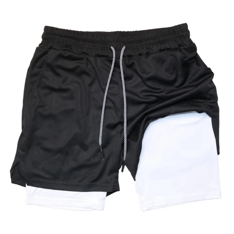 Double-Layer Solid Color Shorts