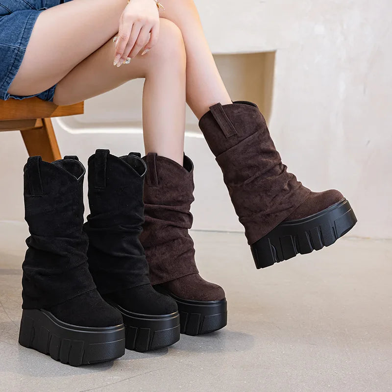 Fujin 5 Inch 14cm Stretch Boots Short Ankle Boots