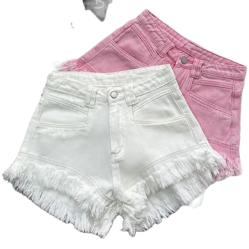 Tassel High Waist Denim Shorts